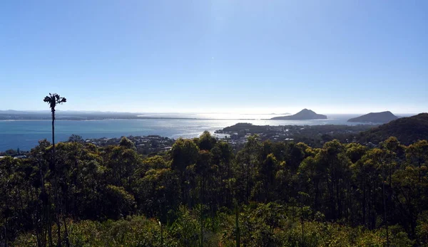 Widok Gan Gan Widokowa Wzgórzu Lily Nelson Bay Port Stephens — Zdjęcie stockowe