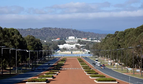 Vista Panorámica Canberra Australia Durante Día Desde Monte Ainslie Con — Foto de Stock