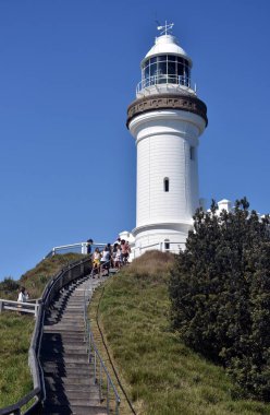 Byron Bay, Avustralya - 25 Aralık 2017. Avustralya anakara en Doğu noktası; Cape Byron deniz feneri.