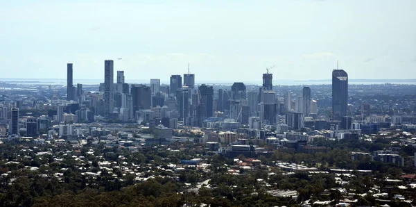 Panoramik Brisbane dan Mt-Sakarmeke-Tha uyanık, Queensland, Avustralya