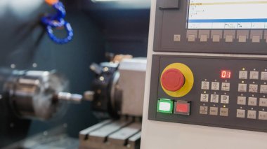 Kırmızı düğmeye başlangıcı metal, endüstriyel arka plan işleme makine için otomatik