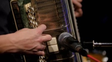 Akordeon çalan - müzik aleti üzerinde parmak görünümü kadar yakın
