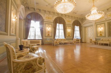 Kazan, Rusya Federasyonu - 16 Ocak 2017, City Hall - lüks ve güzel turistik yer - antika mobilya iç