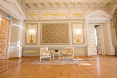 Kazan, Rusya Federasyonu - 16 Ocak 2017, City Hall - lüks ve güzel turistik yer - antika mobilya iç