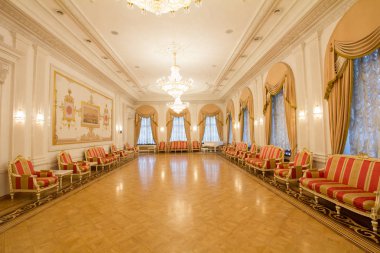 Kazan, Rusya Federasyonu - 16 Ocak 2017, City Hall - lüks ve güzel turistik yer - antika enteriyör