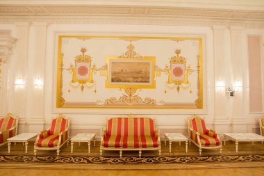 Kazan, Rusya Federasyonu - 16 Ocak 2017, City Hall - lüks ve güzel turistik yer - antika enteriyör