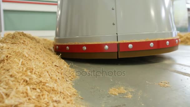 Agricultural robot removes hay from the barn - high technology for farmers — Stock Video