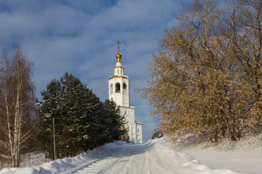 Kazan, Rusya Federasyonu, 9 Şubat 2017, Zilant Manastırı - en eski Ortodoks binada şehir - kış Rus peyzaj, yatay