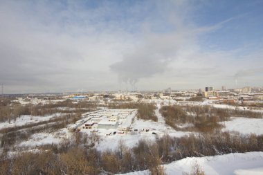 Kış kar City Sanayi Peyzaj