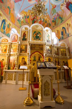 Kazan, Rusya, 9 Şubat 2017 Ikons Zilant Manastırı - kilisede içinde en eski Ortodoks bina