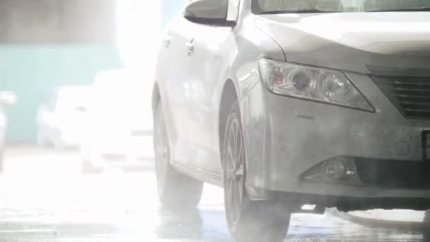 Auto wassen in de auto service - kleine bedrijven — Stockvideo