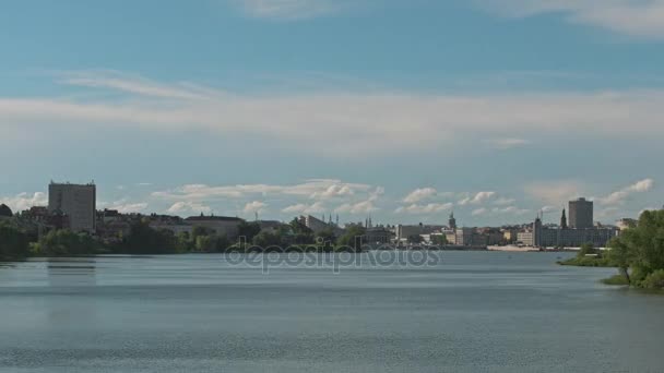 Kazan, Russia - lago kaban - paesaggio urbano estivo, time-lapse — Video Stock