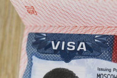 Passport kimliği - ABD vizesi ile Tarih damgası - arka plan seyahat