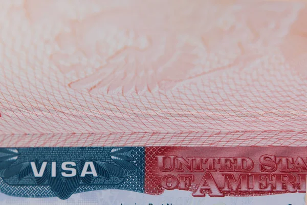 旅行证件 — — 身份证护照的美国签证 — 图库照片