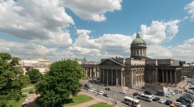 Saint Petersburg, Rusya, Rusya 3 Temmuz 2017, Kazansky Katedrali, ünlü dönüm noktası