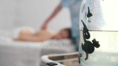 Tibet tedavisi - Masaj, hirudotherapy - sülükler Kliniği, sarışın model kadın hasta