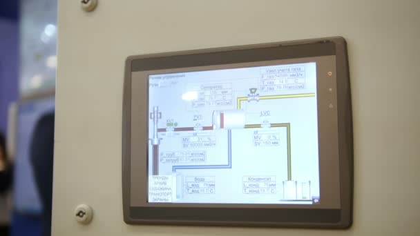 LCS panel - controle van druk in energiesystemen op ndustrial vervaardiging fabriek — Stockvideo