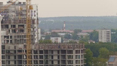 Çekme yeni yaşam bölgesi, telefoto bina inşaat - inşaat işçileri