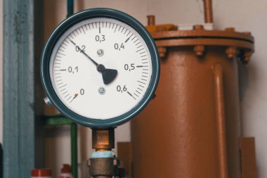 Vintage eski Sovyet manometr Hava kompresör - ölçü birimi hava basıncı