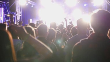 Kalabalık seyirci oditoryum bir rock konserinde