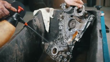 Yıkama motor parçaları, su basıncı, önden görünüm