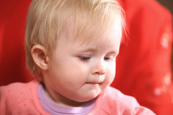 Portreat of a baby girl toddler at home — Stock Photo, Image