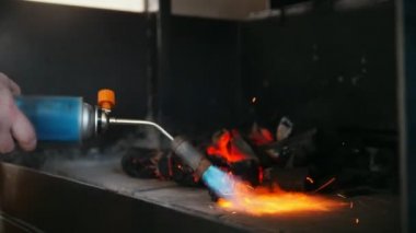Kömür Gaz yakıcı kullanma Barbekü fırın ateşleme