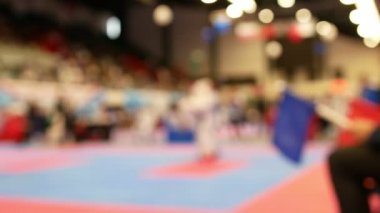 İki genç bulanık karate şampiyonasında - mücadele