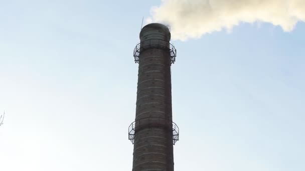 Industriekonzept - Rauch aus dem Rohr - Luftverschmutzung — Stockvideo