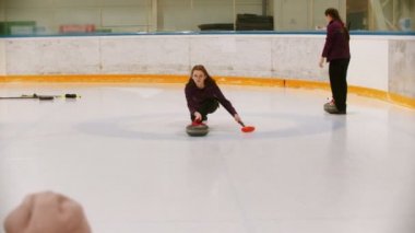 Curling training in the sport complex