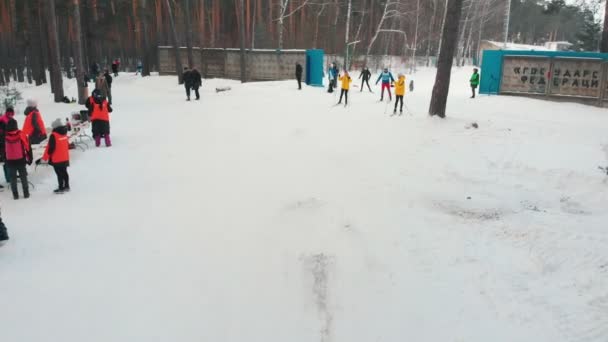 Rosja, Kazań 08-02-2020: Zawody narciarskie — Wideo stockowe