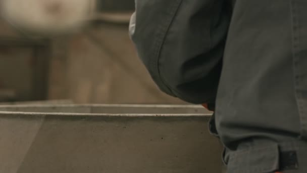 Concrete industry - worker walking around — Stock video