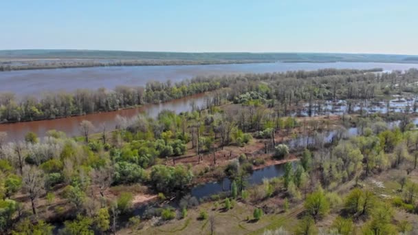 An overview of a flooded fields and other areas — Stock Video