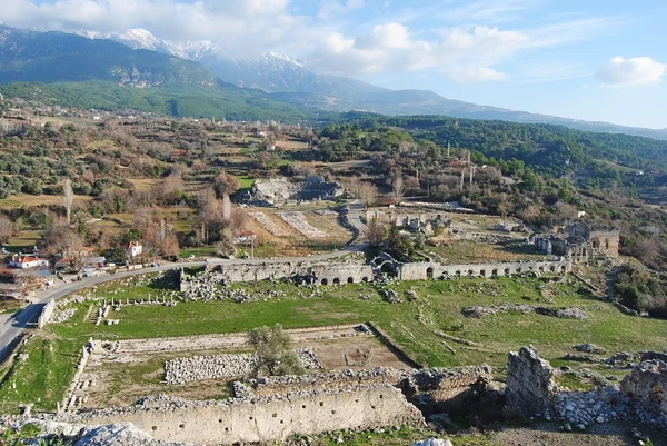 View over the ruins of Tlos in Turkey. — Stock Photo, Image