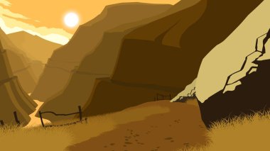 dağlar resimde manzara