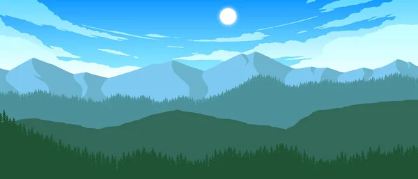 Montañas y colinas paisaje — Vector de stock