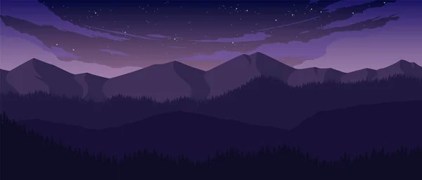 Montañas y colinas paisaje — Vector de stock