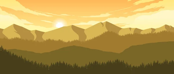 Montañas y colinas paisaje — Vector de stock