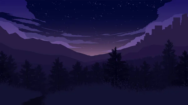 Paisaje forestal ilustración — Vector de stock