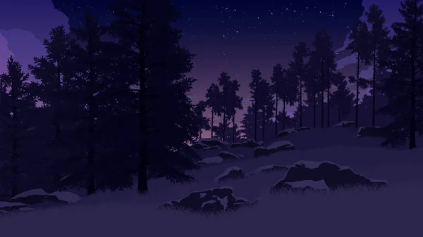 Illustration de paysage forestier — Image vectorielle