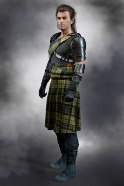 Scotsman yeşil ekose etek - portre