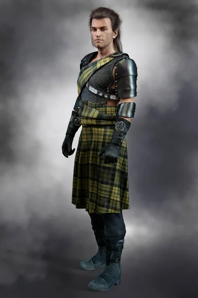 Scotsman yeşil ekose etek - portre