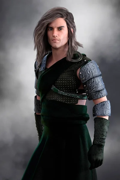 Handsome Scottish Highland Warrior v obyčejný zelený kilt s seri — Stock fotografie