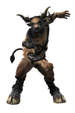 Savaşa Hazır Minotor Dövüş Pozu Veriliyor