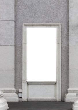 Kadar alay et. Boş billboard açık havada, açık hava reklam, gri duvar tahtada genel bilgi.