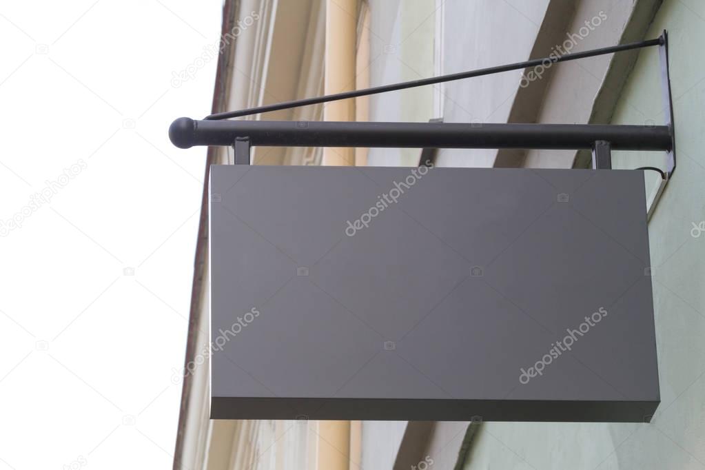 Mock up rectangular shape display perspective signboard.
