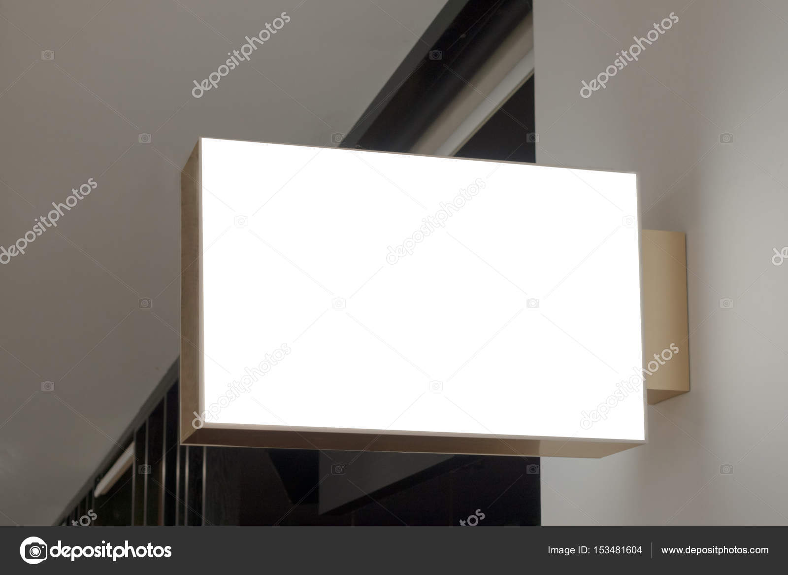 Download Mock Up Signboard Of Store Shop Rectangular Shape Stock Photo C Vejaa 153481604 PSD Mockup Templates