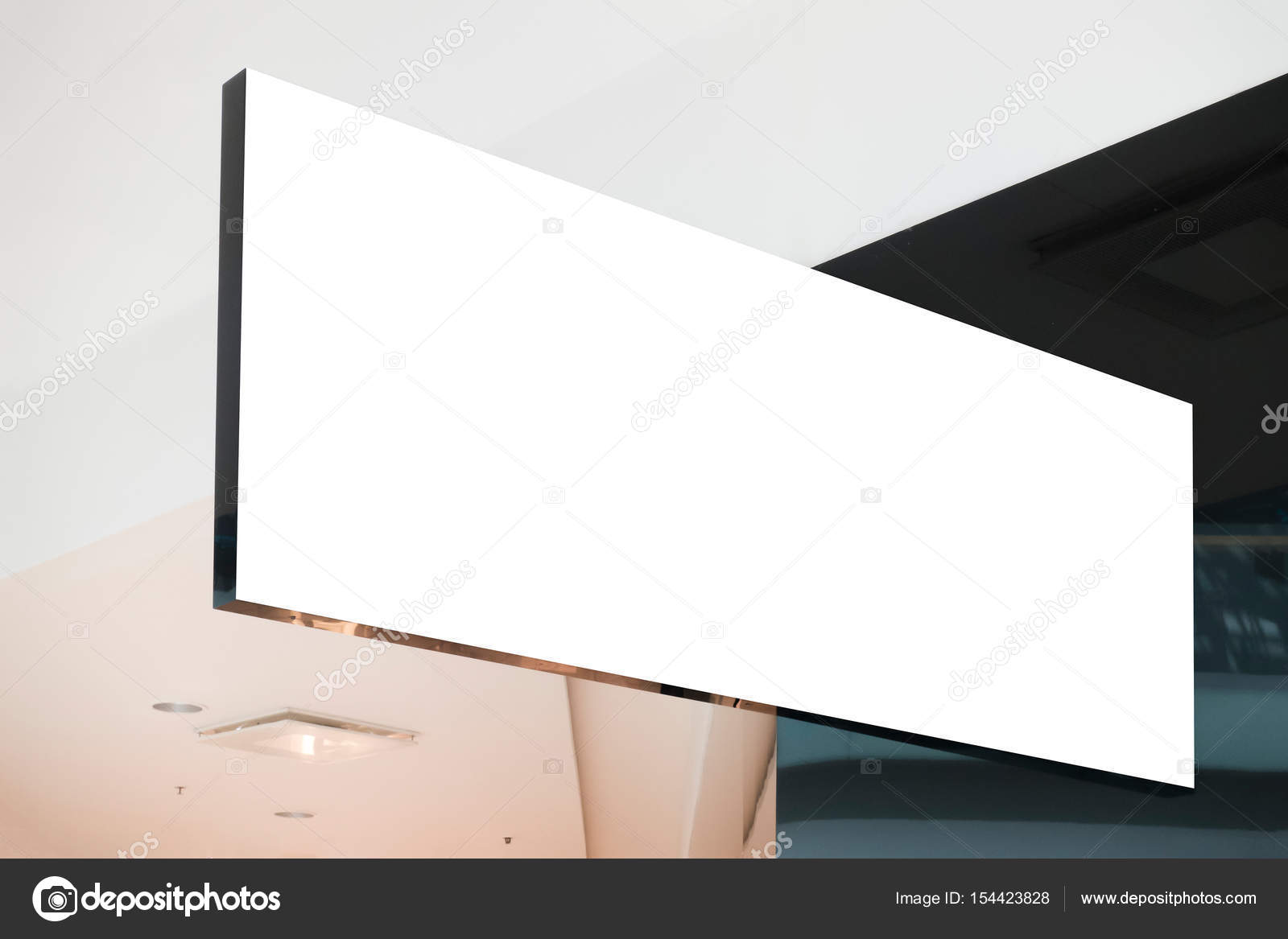 Download Mock Up Signboard Of Store Shop Rectangular Shape Stock Photo C Vejaa 154423828 PSD Mockup Templates