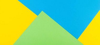 Soyut geometrik kağıt arka plan. Sarı, mavi ve yeşil renkler.