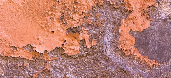 Dañado pintado naranja marrón viejo pared bandera fondo textura . — Foto de Stock